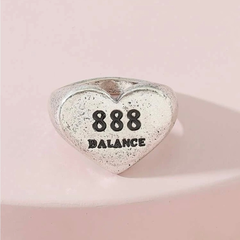 Angel Number 888 Silver Signet  Ring